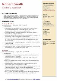 Academic cv for scholarship should be short and specific. Academic Assistant Resume Samples Qwikresume