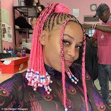 Braided hairstyles for black women. Sho Madjozi Debuts Pink Cornrows For Nba All Star Weekend Justnje