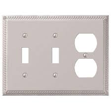 2 Toggle And 1 Duplex Metal Wall Plate