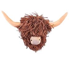 Wall Mounted Wooden Highland Cow Head