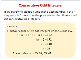 consecutive odd integer problems