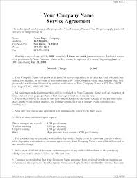 Monthly Service Agreement Template Commercial Cleaning