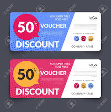 Discount Voucher Design Template With Colorful Halftone Pattern