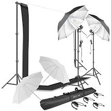 Hyj Inc Photography Umbrella Continuous Lighting Kit Muslin Backdrop Kit White Black Backdrop Clips Clamp 10ft Photo Background Photography Stand System For Photo Video Studio Shooting Mydeme Com