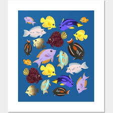 Cute Aquarium Tang Fish Pattern
