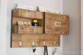 Wall Mail Organizer With Space For Keys