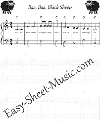 easy piano sheet with letters
