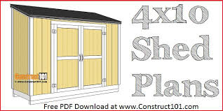 4x10 Lean To Shed Plans Free Pdf