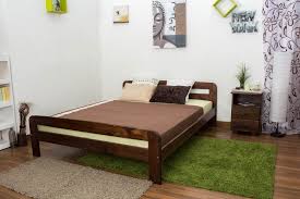double bed a6 solid pine wood nut