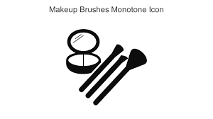 makeup brushes monotone icon in