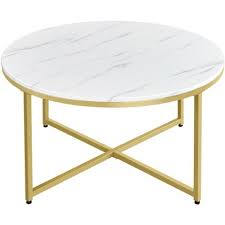 Marble Coffee Table Modern Accent Side