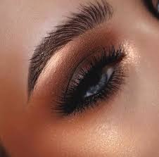copper smokey eye makeup for blue eyes