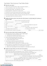 Past simple, past continuous, past perfect. Tense revision worksheet