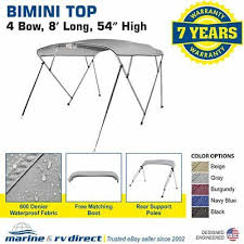 Boat Pontoon Bimini Top Fabric Canvas With Boot For 3 And 4