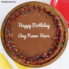 chocolate happy birthday name cake my