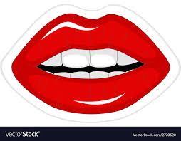 red lips sticker royalty free vector