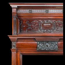 Mahogany Baroque Fireplace Overmantel