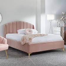 King Size Bed In Blush Pink