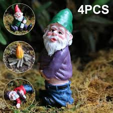 4x Mini Drunk Gnomes Dwarf Fairy Garden