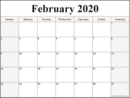 Editable February 2020 Calendar Printable Template Blank Pdf