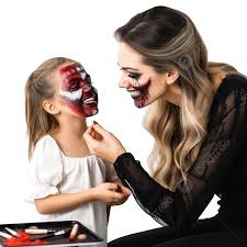 mom doing vire makeup to little kid