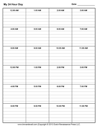 24 hr daily schedule template tim s