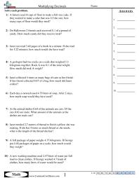 This worksheet has 10 vertical problems and 2 word problems that students can solve to practice multiplying decimals by single digit numbers. Decimal Worksheets Free Distance Learning Worksheets And More Commoncoresheets