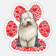 dog old english sheepdog valentines day