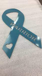 ovarian cancer teal ribbon metal sign