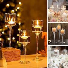 Luxury 3 Set Tall Glass Large Candle