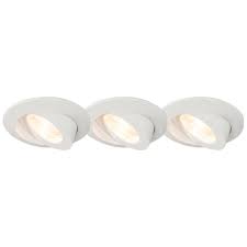 Set Of 3 Recessed Spotlights White Incl