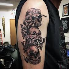 Skull tattoos, devil tattoos, black inked. Top 97 Best Hear No Evil See No Evil Speak No Evil Tattoo Ideas Artofit
