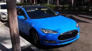 Baby Blue Tesla Model S In Beverly Hills Youtube