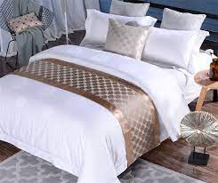 china hotel bed runner and queen bed