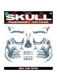 skull face temporary tattoo