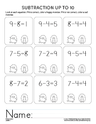 Subtraction With Monsters 3