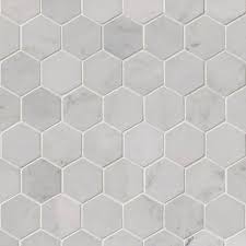 2x2 Carrara White Polished Hexagon
