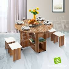 dining table round foldable wooden