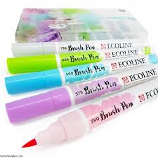 Ecoline Brush Pens Pastel 5pk Cork Art Supplies Ltd