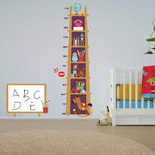 Us 6 69 33 Off Cartoon Book Shelf Height Measure Wall Sticker For Kids Room Growth Chart Children Diy Mural Nursery Home Decals Wallpaper New In