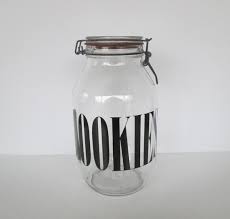 Black Type Clear Glass Cookie Mason Jar