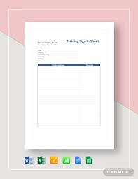 training sign in sheet template 16