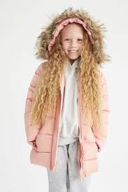 Pink Girls Teens Girl Hooded Faux Fur