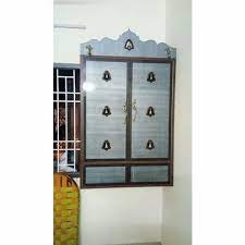 wooden wall mounted pooja cabinet