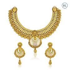 enamel flower gold necklace set
