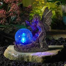 Solar Garden Ornament Gazing Fairy With