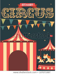 Vintage Circus Poster Template Vectorillustration Stock Vector