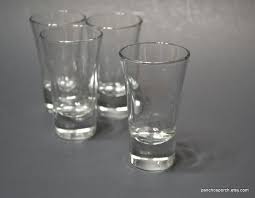 Vintage Clear Double Shot Glass Set Of