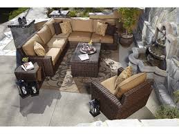 Sunset West Montecito Wicker Sectional With Club Chair And Tables