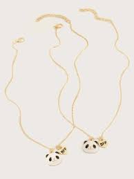 2pcs Toddler Girls Panda Charm Necklace